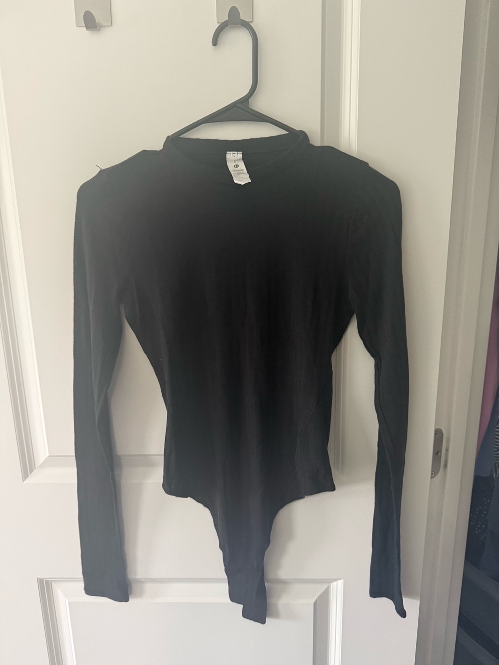 Lululemon Vintage Wool Black Long-Sleeve Bodysuit - Women Tops